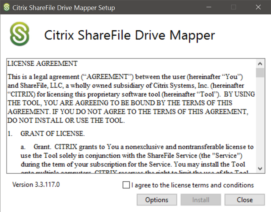 Automating the Citrix ShareFile Drive Mapper Install