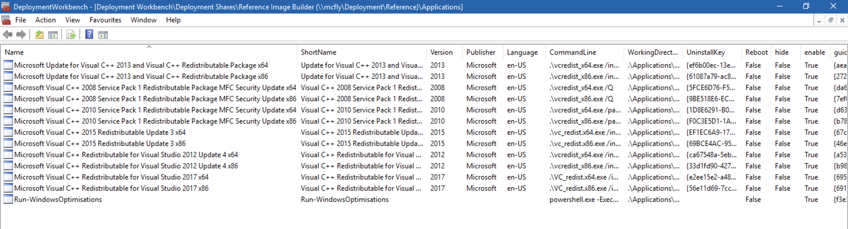 Visual C++ Redistributables imported into an MDT share with VcRedist