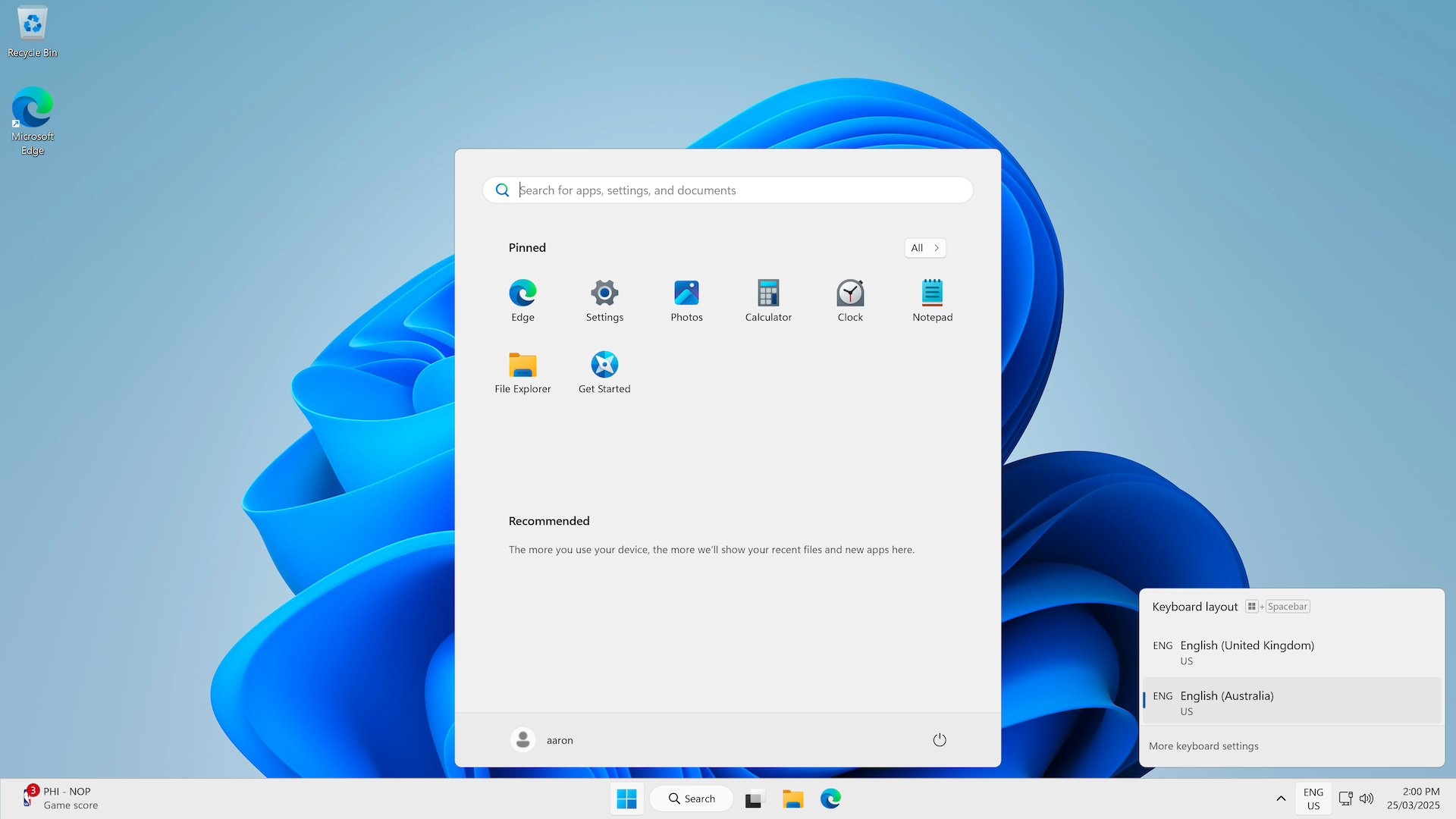 Customised Windows 11 desktop