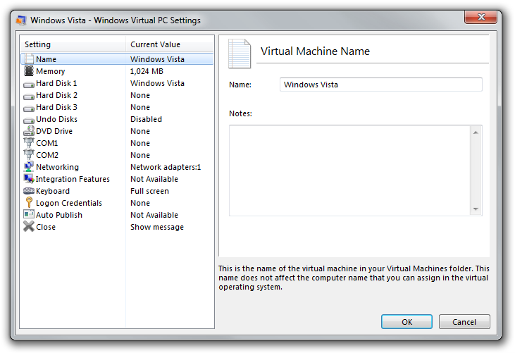 WindowsVirtualPCSettings