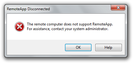 RemoteAppNotSupported