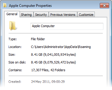 apple computer folder in appdata roaming