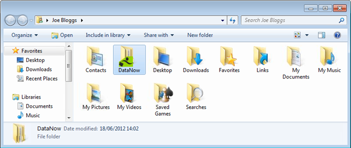 DataNow client folder