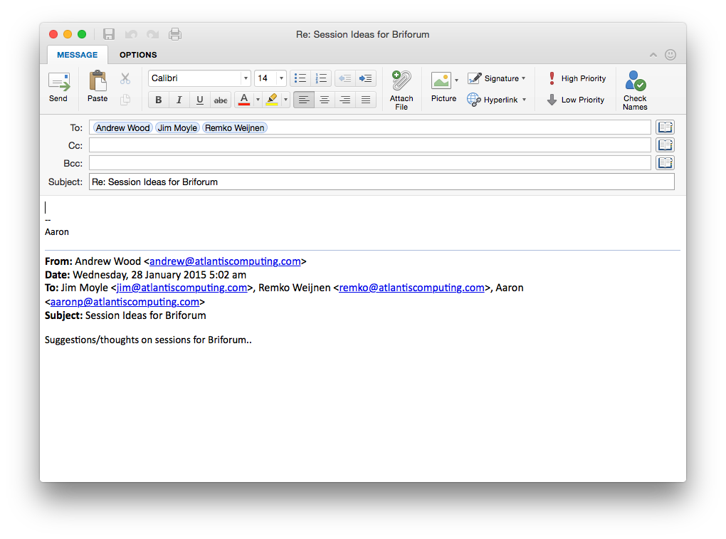 attach file to email using outlook for mac