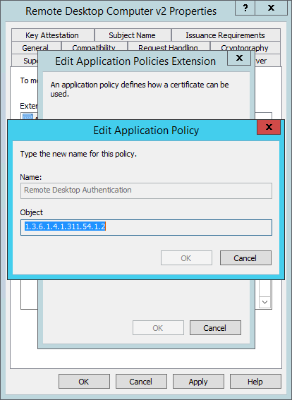 The Remote Desktop Authentication policy extension