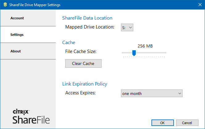 ShareFile Driver Mapper settings