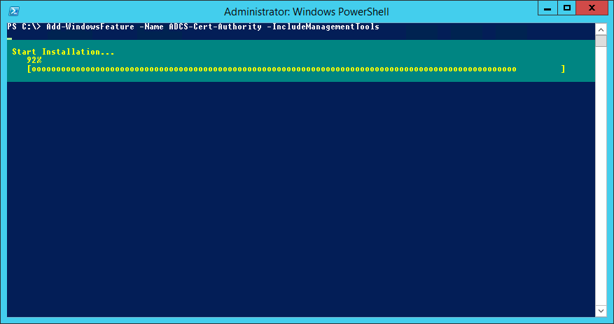 Install Certificate Services via PowerShell