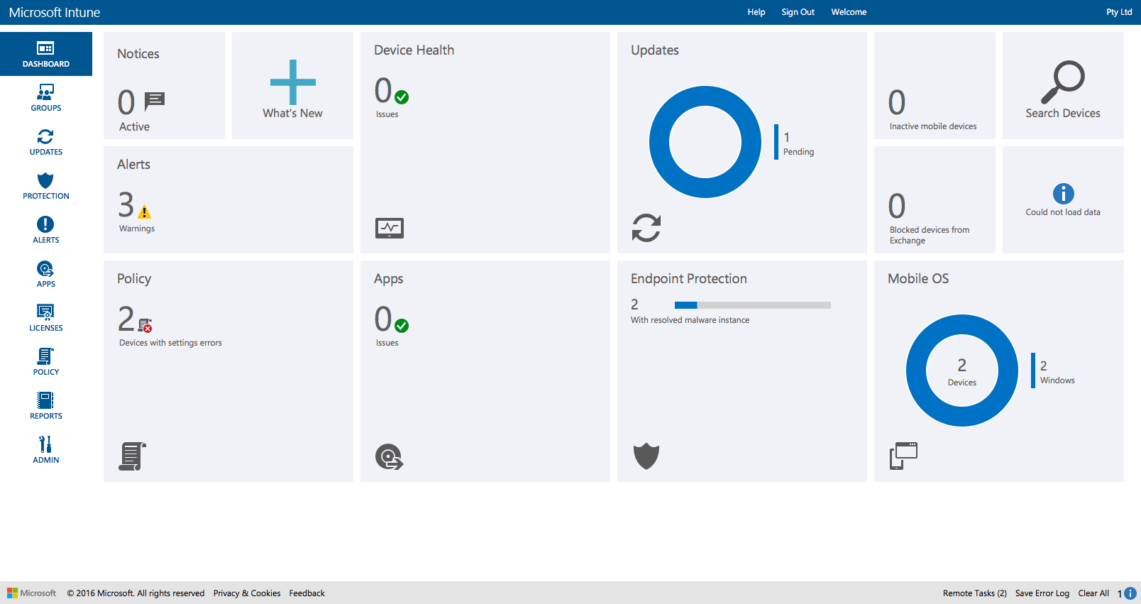 microsoft intune admin windows 10