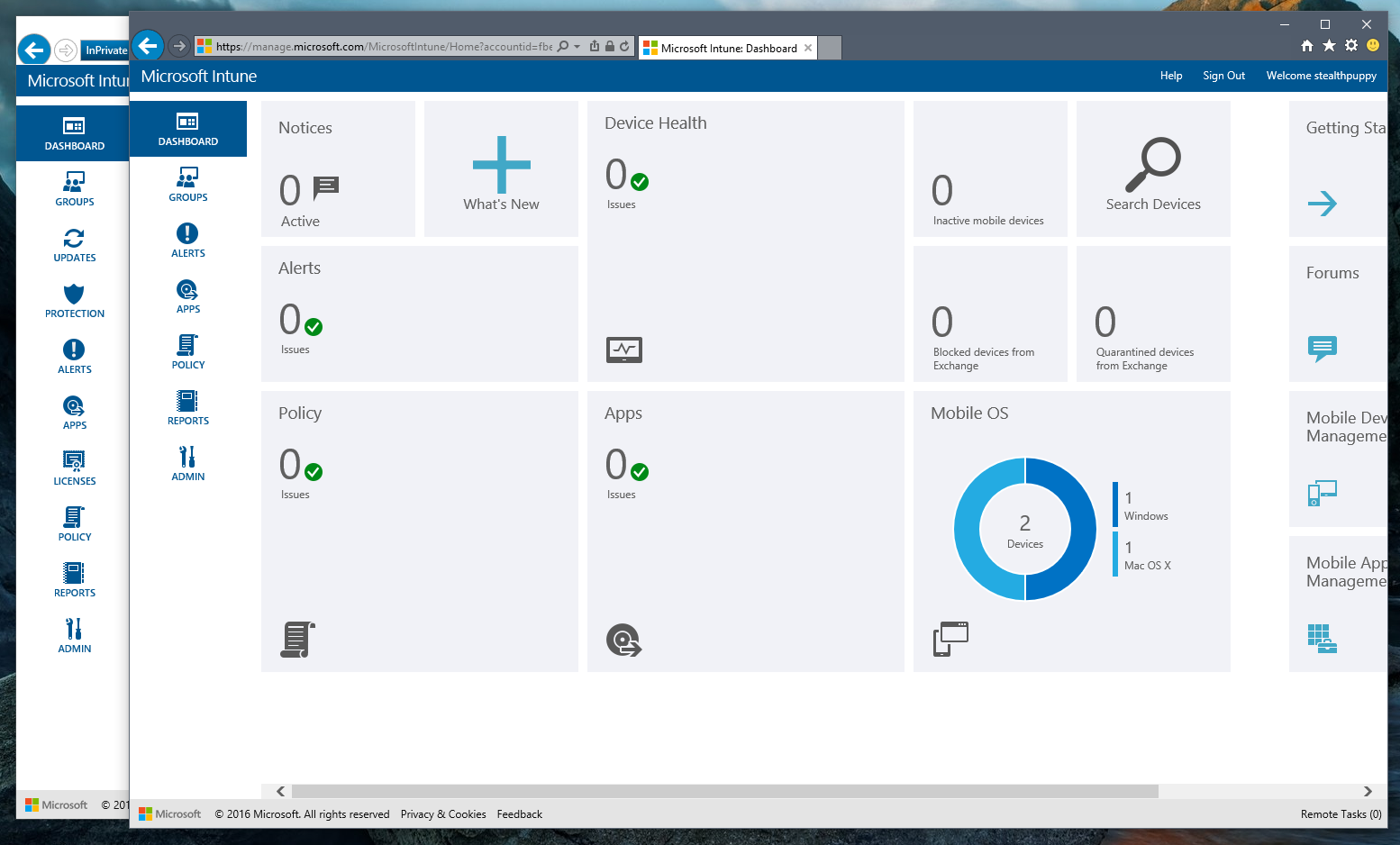 microsoft intune can be installed on which windows os