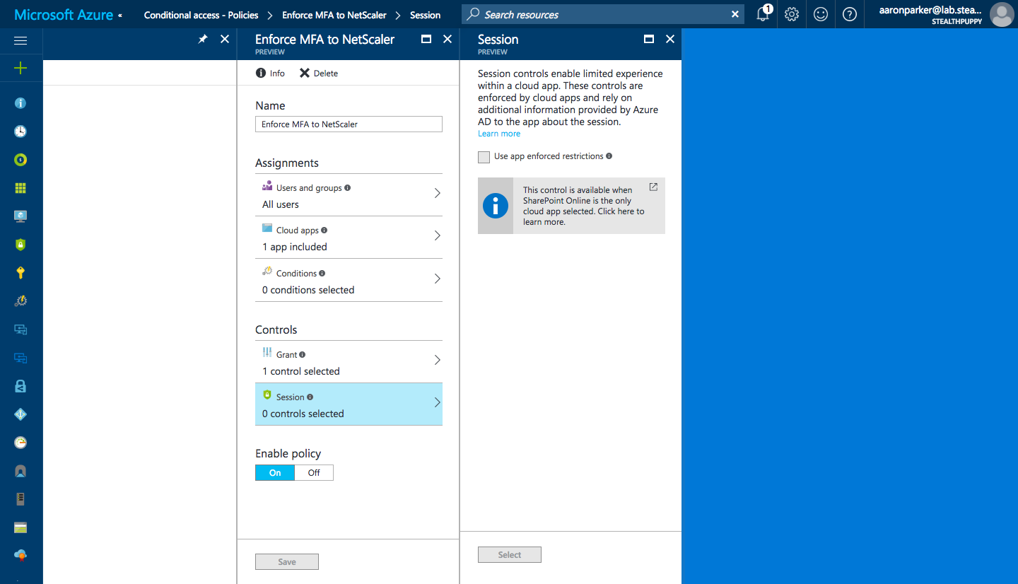Session Controls in Conditional Access