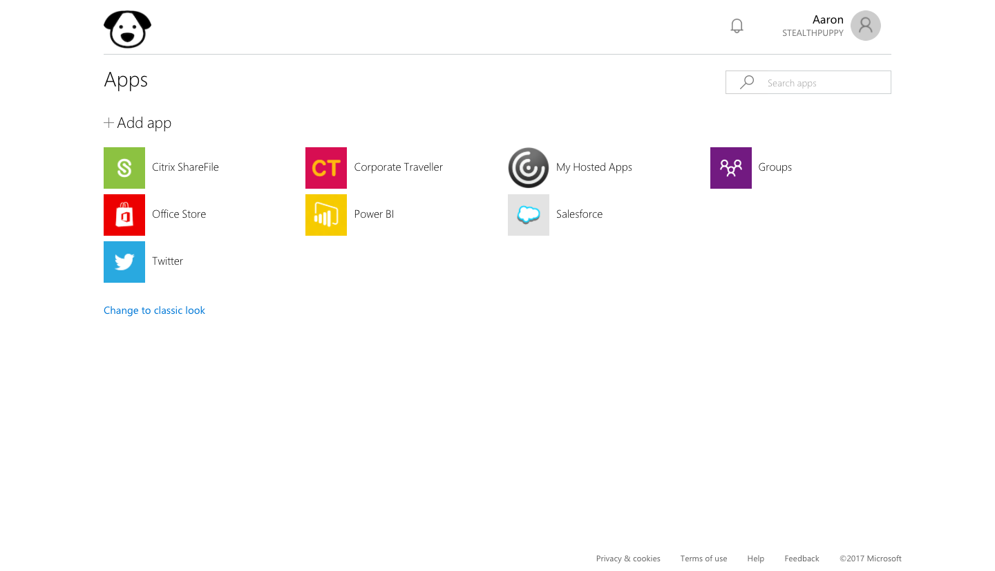 MyApps Access Panel with 'My Hosted Apps' - access to XenApp via NetScaler