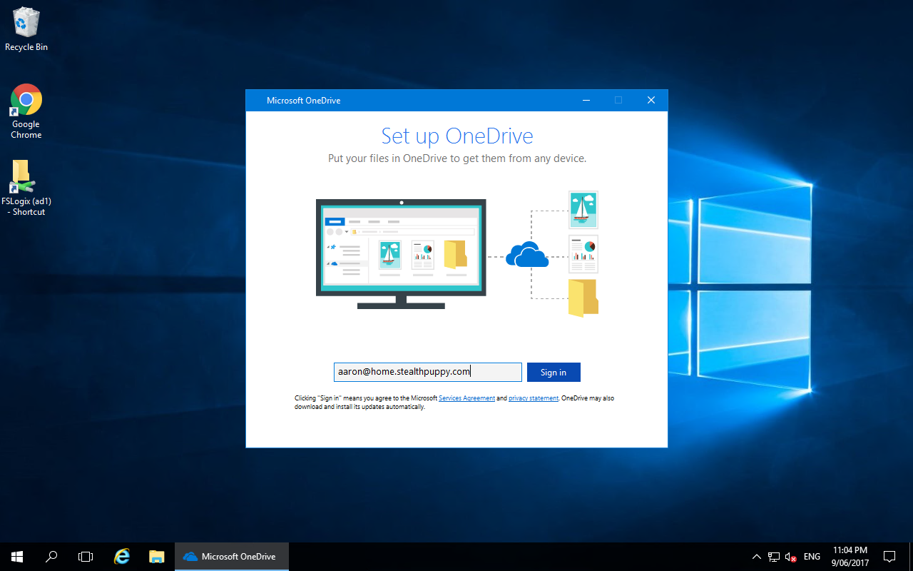 OneDrive for Business - enter your email address