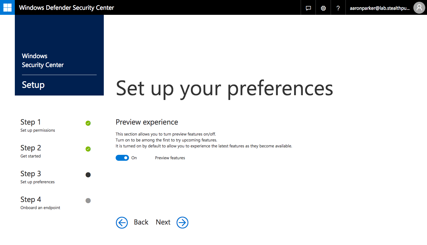 Step 6: Choose to enable preview features