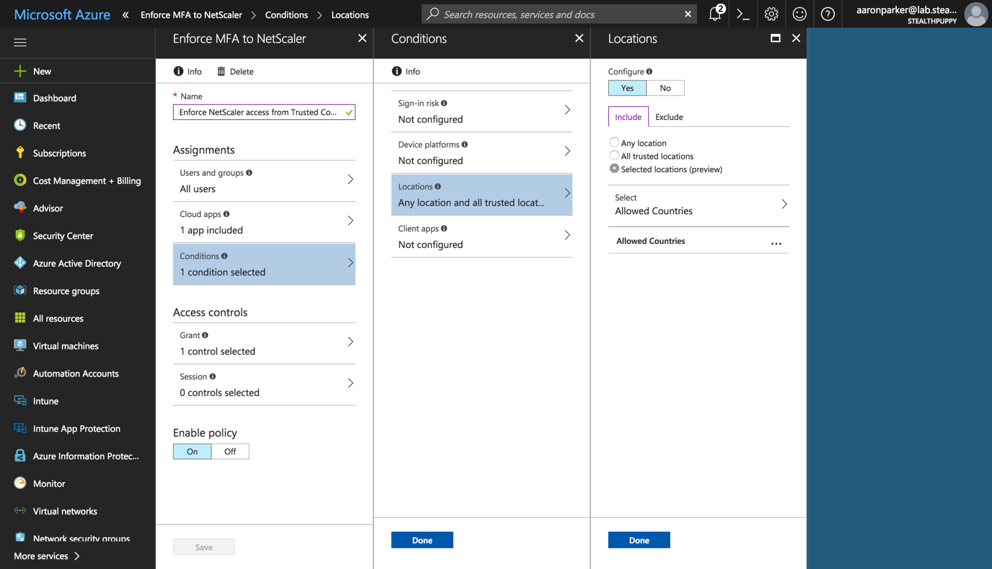 Allowing access from specific countries