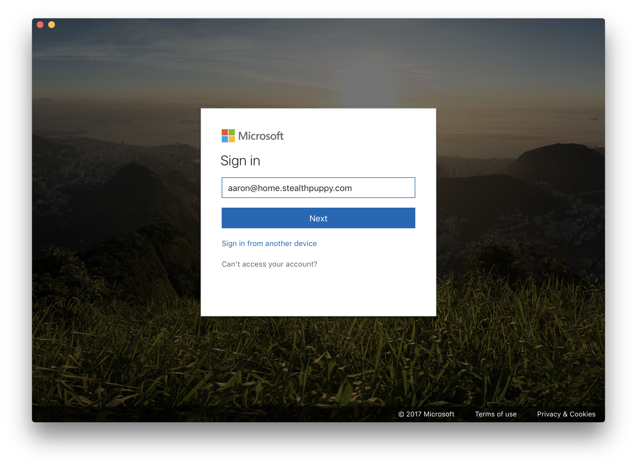 Signing in with a user account with modern authentication