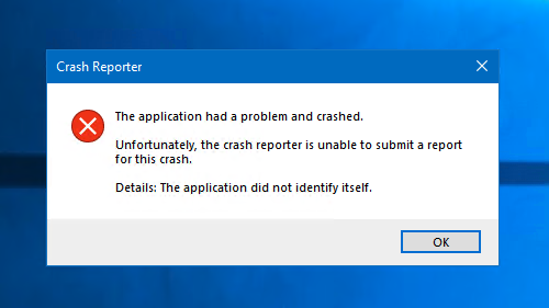 Application crash with a full profile